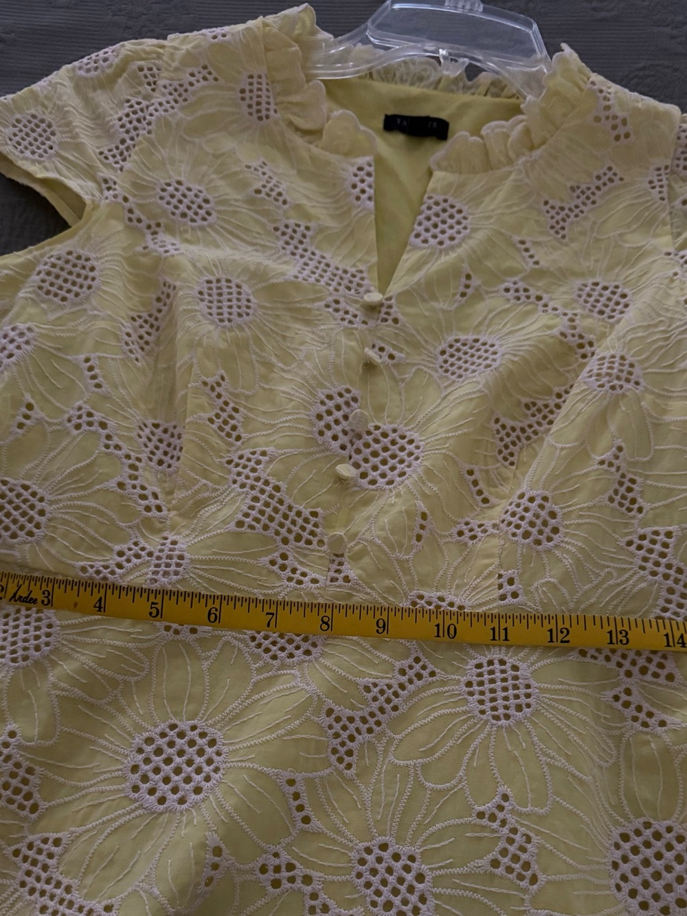 Talbots Sunny Yellow Lace Fit & Flare Dress - Picture 6 of 7